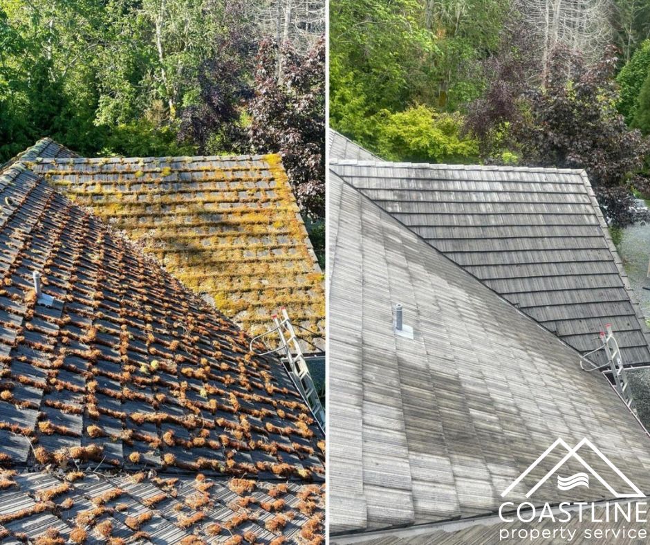 A Roof Being Cleaned