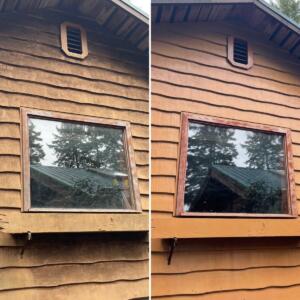Before and After Cleaning a Siding