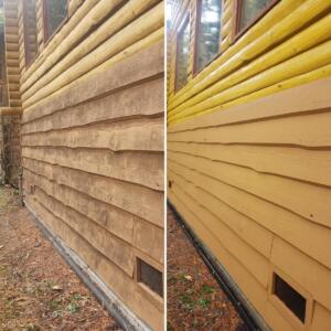Before and After Cleaning Wooden Shingles