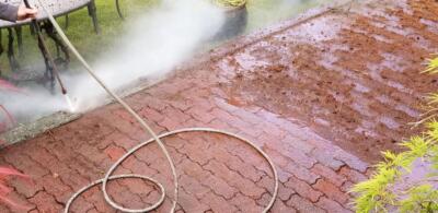 Pressure Washing a Paveway